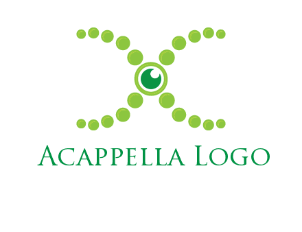 dotted DNA and letter X logo