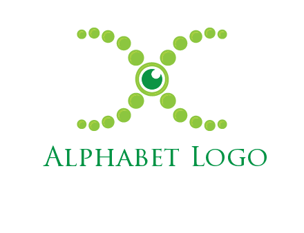 dotted DNA and letter X logo