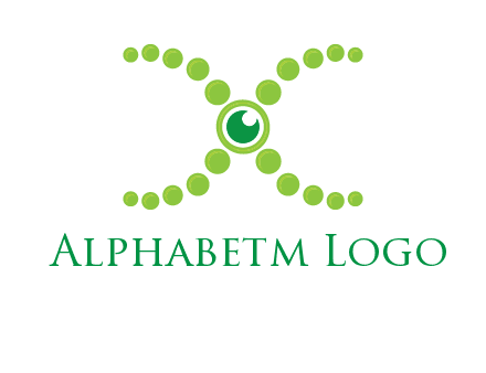dotted DNA and letter X logo