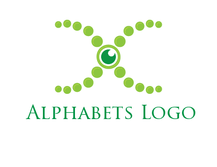 dotted DNA and letter X logo