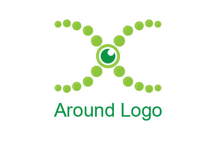 dotted DNA and letter X logo