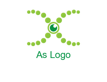 dotted DNA and letter X logo