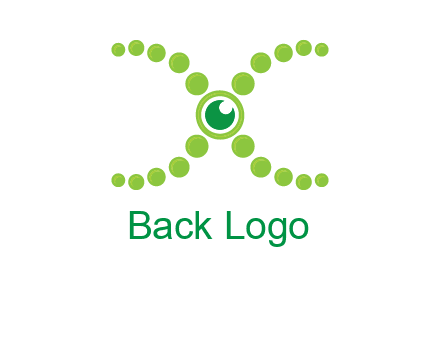dotted DNA and letter X logo