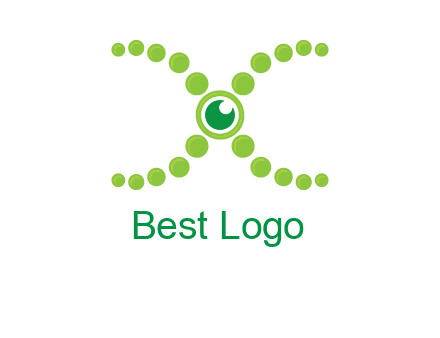 dotted DNA and letter X logo