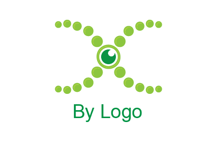 dotted DNA and letter X logo