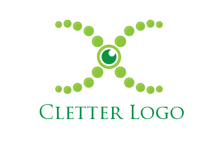 dotted DNA and letter X logo