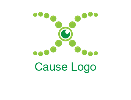 dotted DNA and letter X logo
