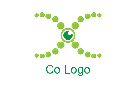 dotted DNA and letter X logo