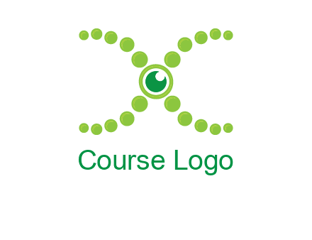 dotted DNA and letter X logo