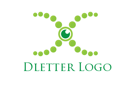 dotted DNA and letter X logo