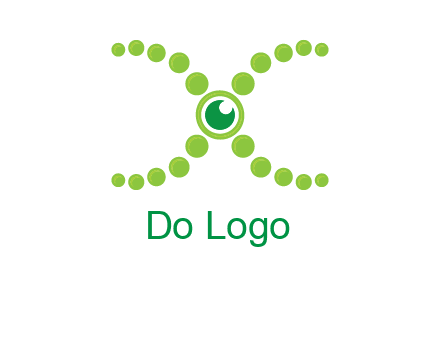 dotted DNA and letter X logo