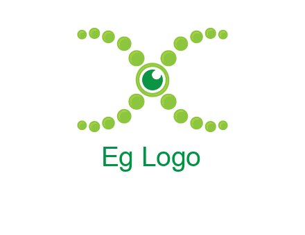 dotted DNA and letter X logo