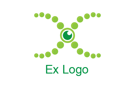 dotted DNA and letter X logo