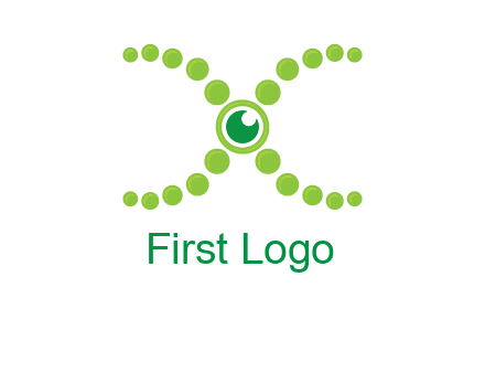dotted DNA and letter X logo