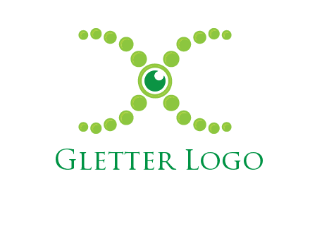 dotted DNA and letter X logo