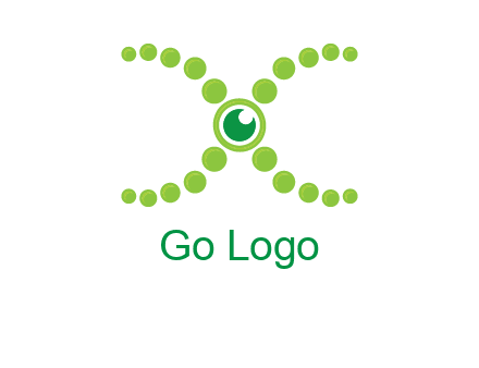 dotted DNA and letter X logo