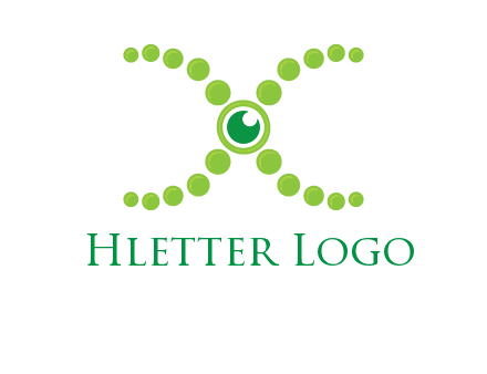dotted DNA and letter X logo