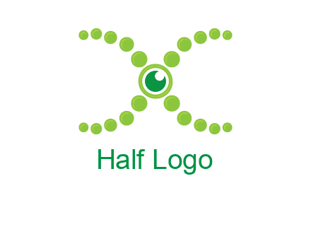 dotted DNA and letter X logo