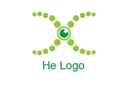 dotted DNA and letter X logo