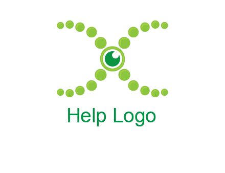 dotted DNA and letter X logo