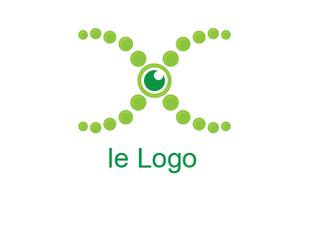 dotted DNA and letter X logo