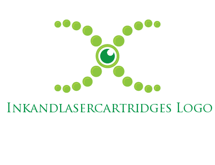 dotted DNA and letter X logo