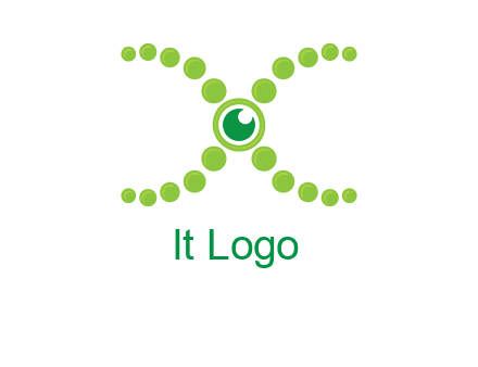 dotted DNA and letter X logo