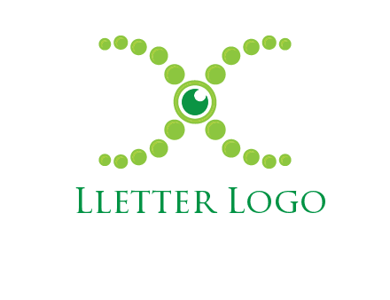 dotted DNA and letter X logo