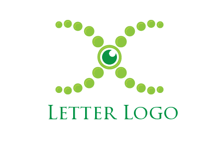 dotted DNA and letter X logo