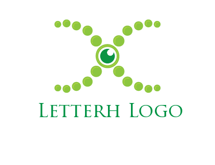 dotted DNA and letter X logo