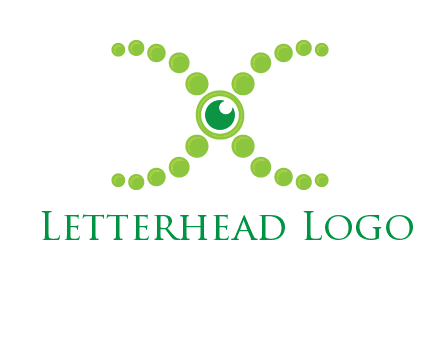 dotted DNA and letter X logo