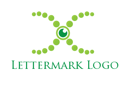 dotted DNA and letter X logo