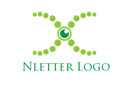 dotted DNA and letter X logo