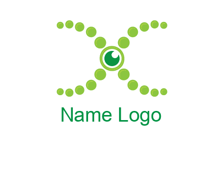 dotted DNA and letter X logo