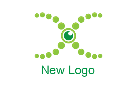 dotted DNA and letter X logo