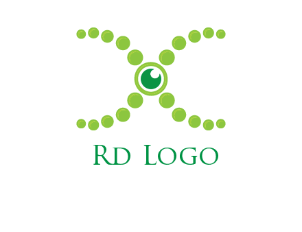 dotted DNA and letter X logo