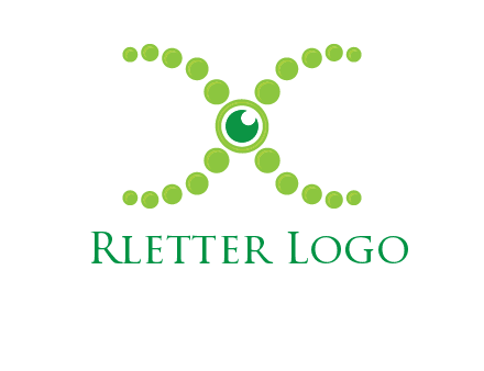 dotted DNA and letter X logo