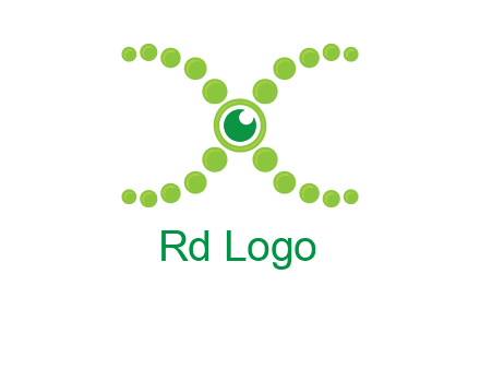 dotted DNA and letter X logo