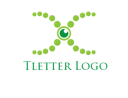 dotted DNA and letter X logo
