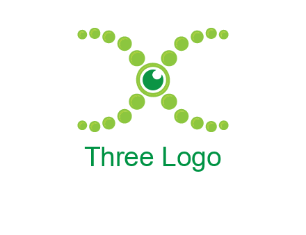 dotted DNA and letter X logo