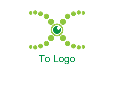 dotted DNA and letter X logo