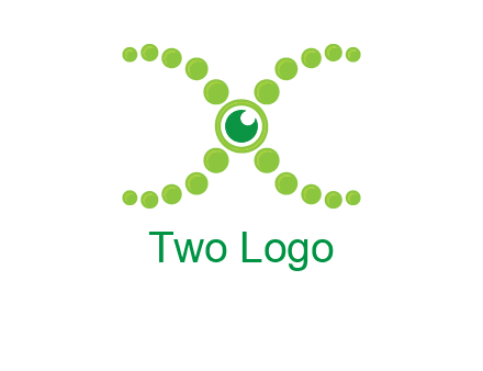 dotted DNA and letter X logo