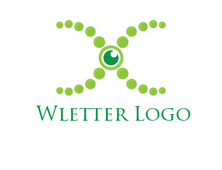 dotted DNA and letter X logo