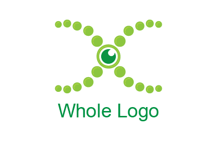 dotted DNA and letter X logo