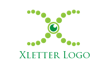 dotted DNA and letter X logo