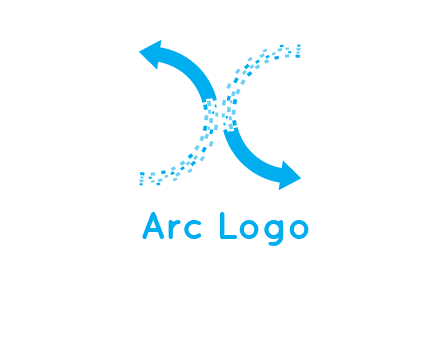 letter x pixels and arrows logo