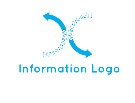 letter x pixels and arrows logo