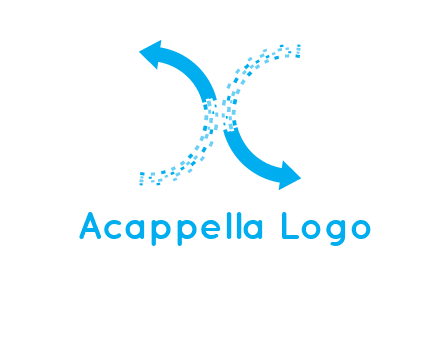 letter x pixels and arrows logo