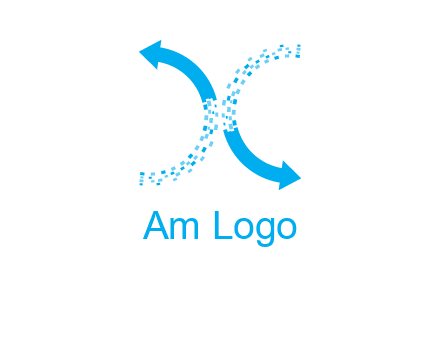 letter x pixels and arrows logo