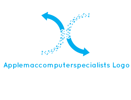 letter x pixels and arrows logo